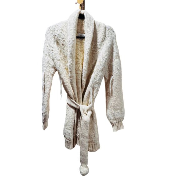Saylor Estella Shawl Collar Cardigan Tie Belt Cream XS MSRP $253 - Picture 2 of 7
